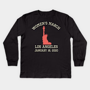 Women's March January 18, 2020 Feminist Los Angeles Kids Long Sleeve T-Shirt